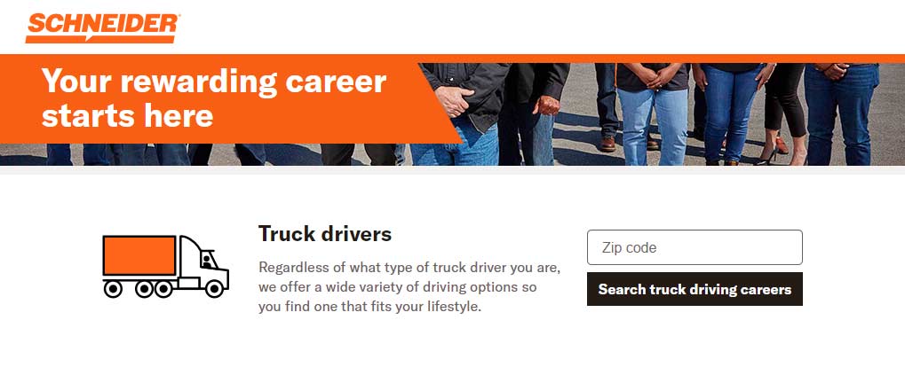 Schneider truck drivers jobs